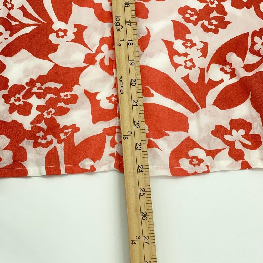 Billabong Womens Medium Orange White Floral Tropical Tie Strap Sun Dress NEW - Picture 6 of 9